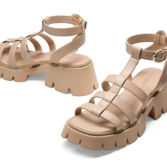 Dream Pairs Nude Gladiator Strappy Platform Sandals Ships 1 day! - Picture 4 of 8